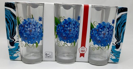 Набор из 6-ти стаканов 230 мл "Сирень"